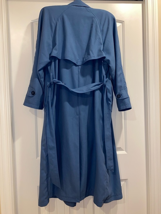 London Fog Light Blue Trench Coat - Picture 5 of 12